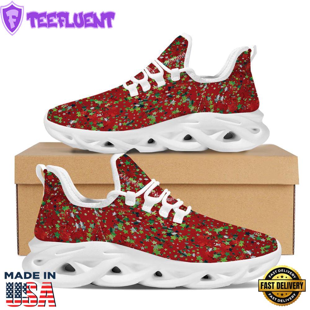 Sparkle Christmas Print White Max Soul Shoes