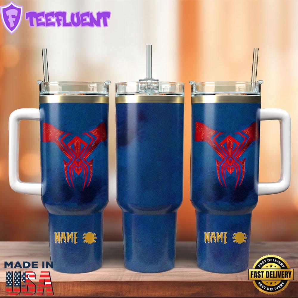 Spider Man Across The Spider Verse Movie Custom Stanley Quencher 40oz Stainless Steel Tumbler With Handle