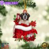 St Bernard In Gift Bag Christmas Ornament, Gift For Christmas