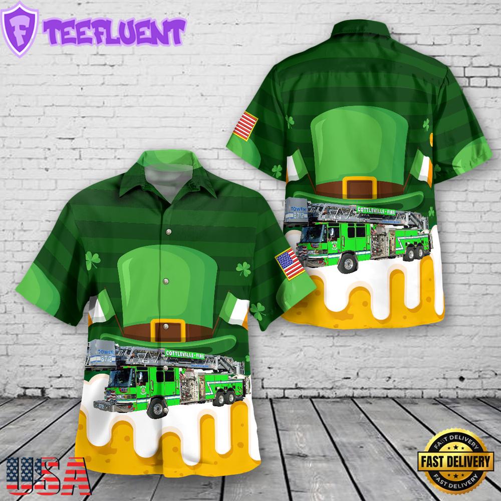St. Charles, Missouri, Cottleville Fire Protection District St Patrick's Day Hawaiian Shirt