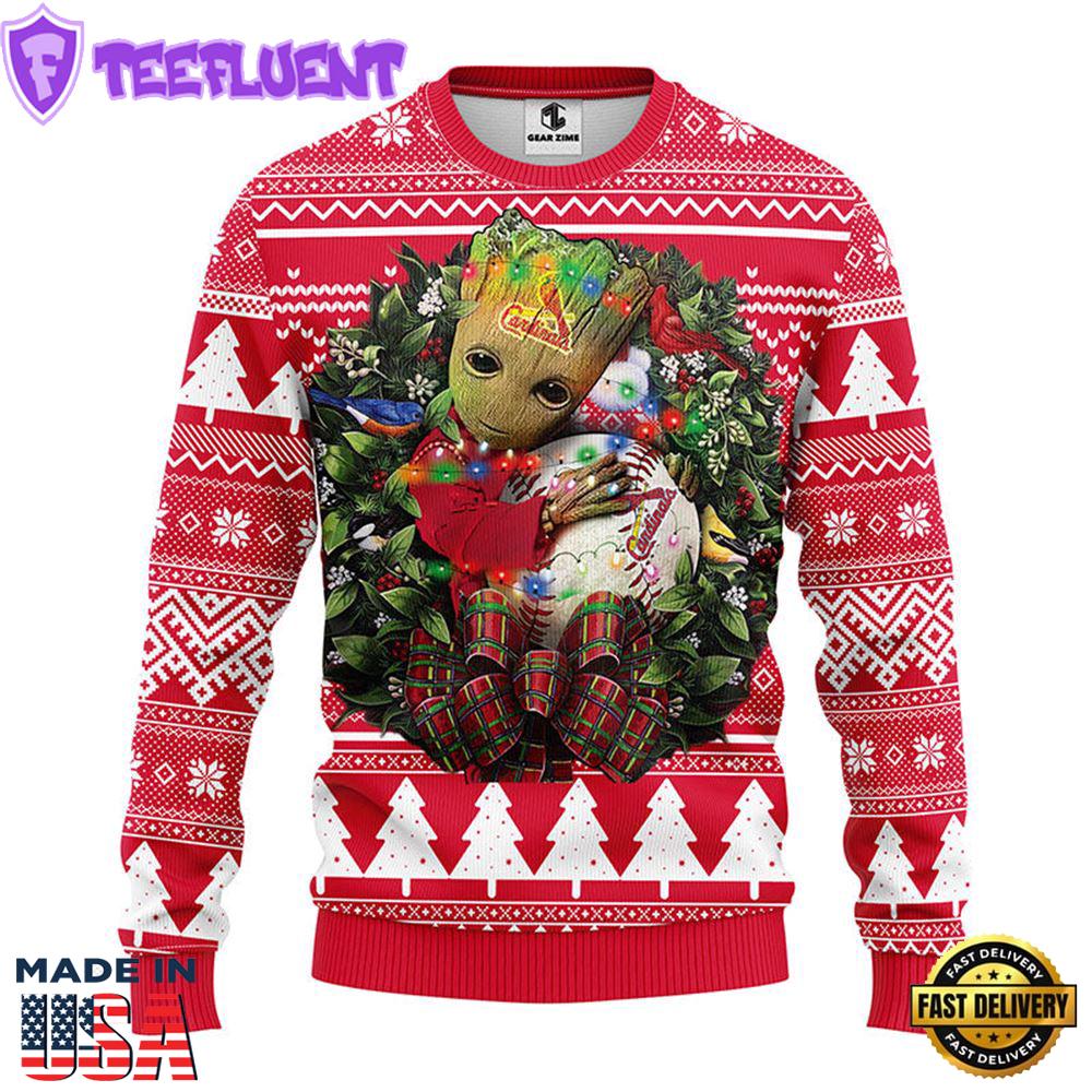 St. Louis Cardinals Groot Hug Christmas Ugly Sweater Sport For Fan