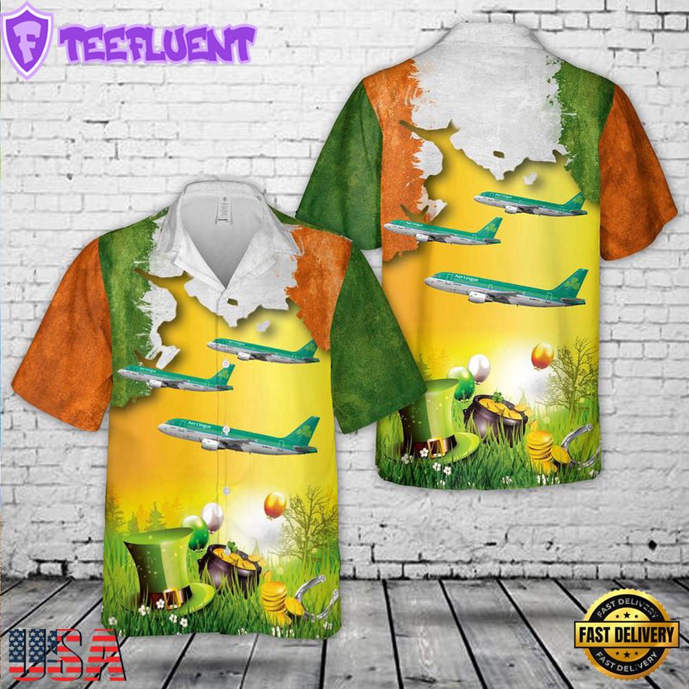 St. Patrick's Day, Aer Lingus St Davnet Airbus Hawaiian Shirt