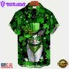 St. Patrick'S Day Cat Print Mens Hawaiian Shirt