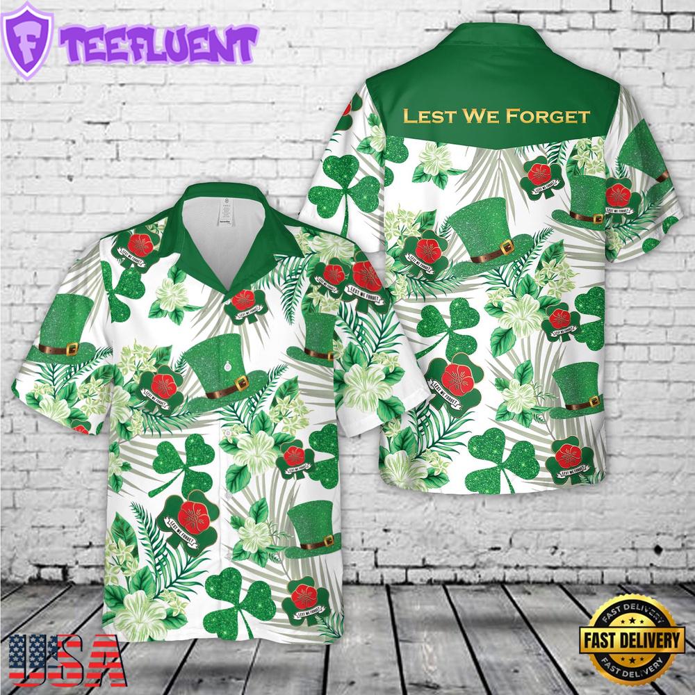 St Patricks Day Celtic Ireland Irish Lest We Forget Shamrock Summer Hawaiian Shirt