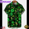 St. Patrick'S Day Clover Rainbow Casual Mens Large Hawaiian Shirt
