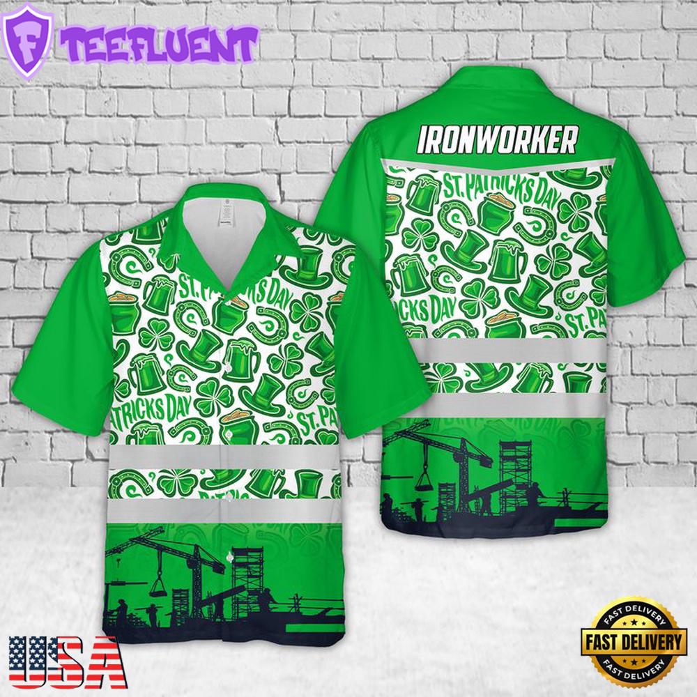 St Patrick's Day Ironworker Hawaiian Shirt