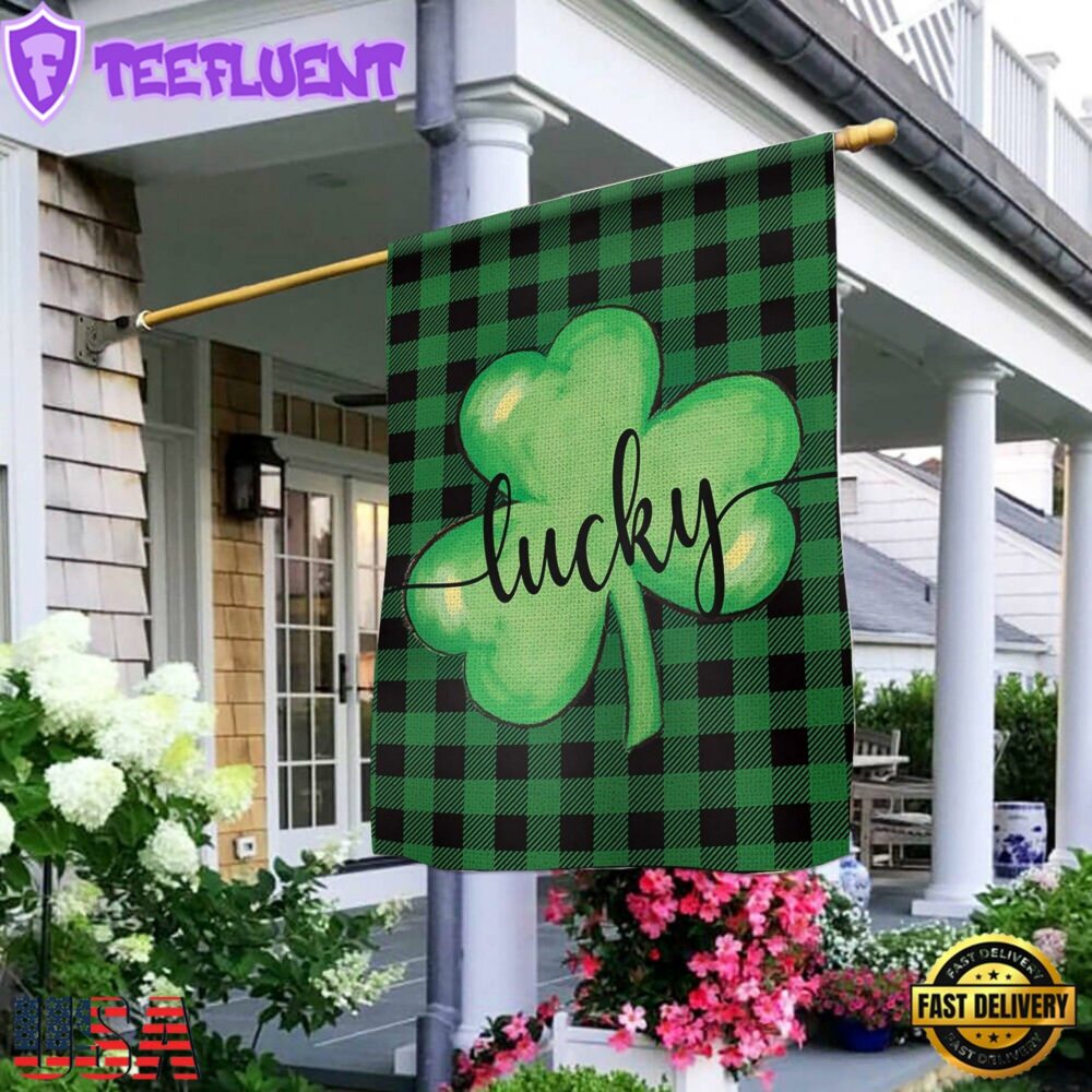St. Patrick's Day Lucky Shamrock CloverHouse And Garden Flag Decor