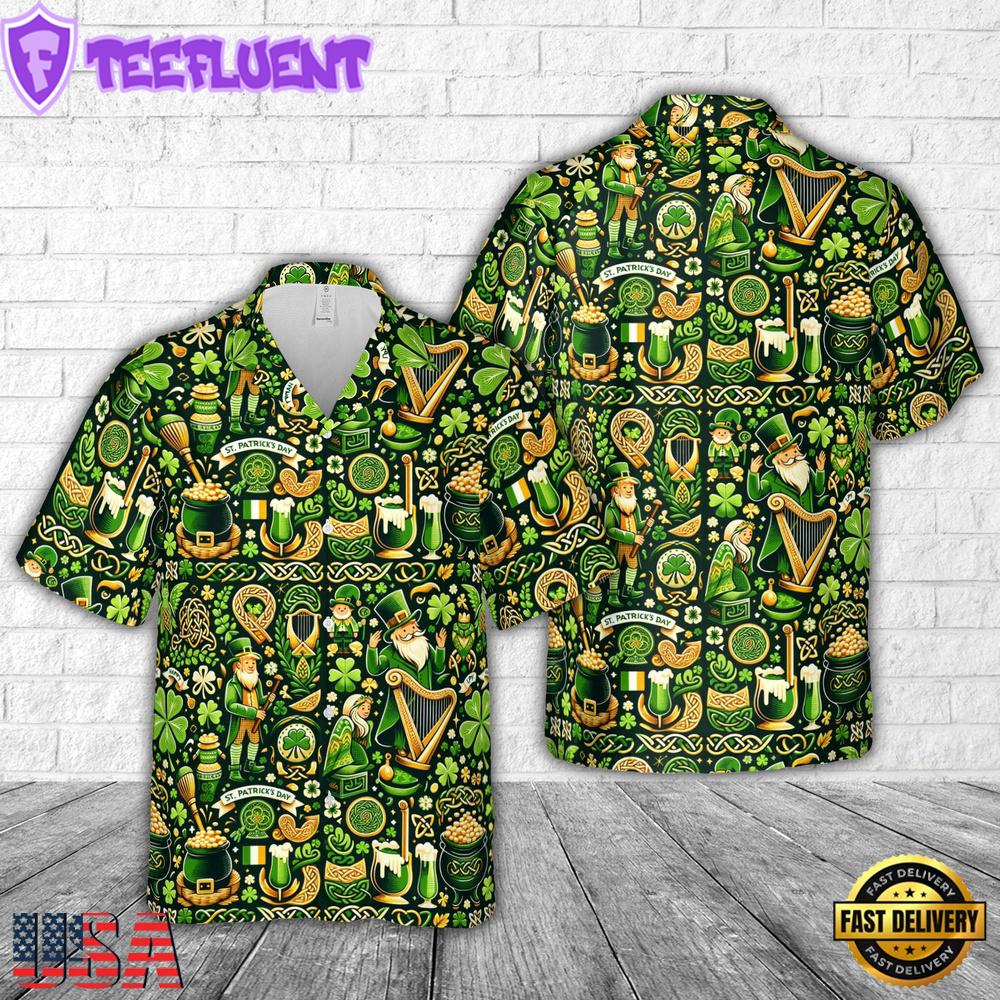 St Patrick's Day Pattern Hawaiian Shirt