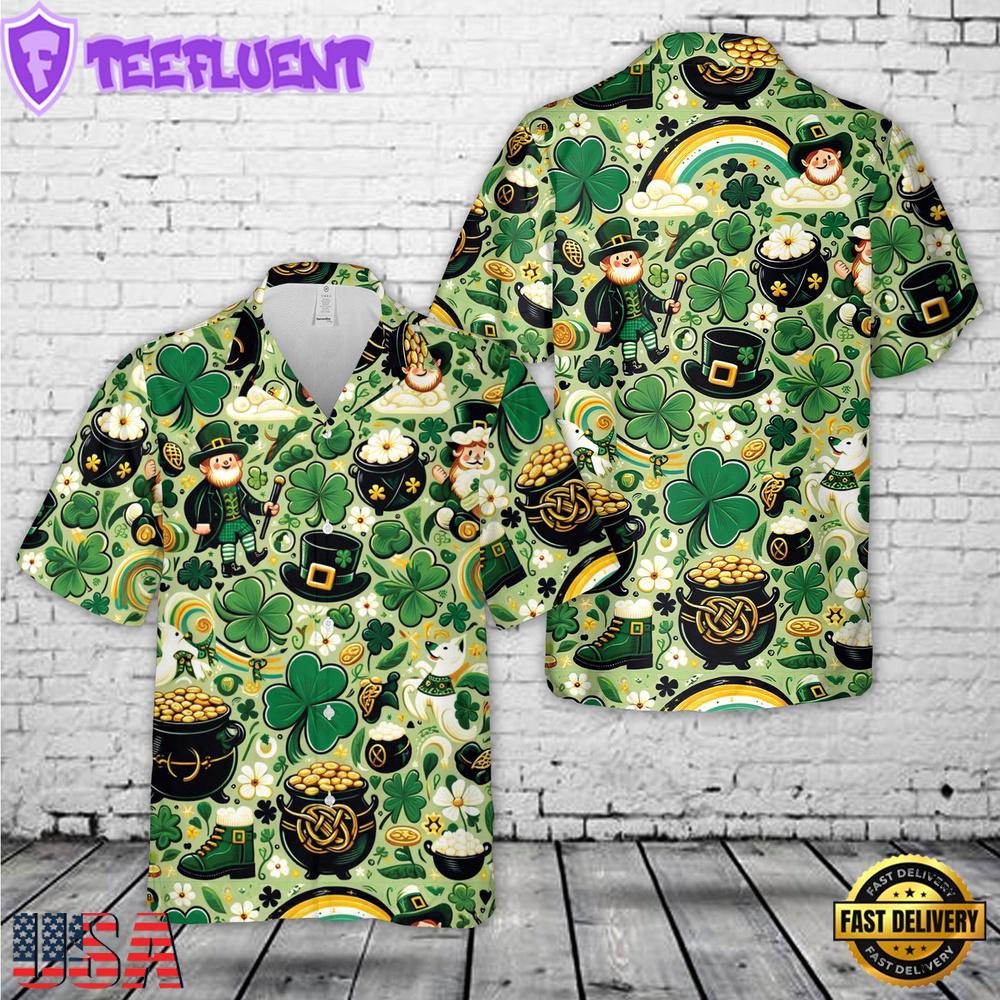 St Patrick's Day Seamless Hawaiian Shirt