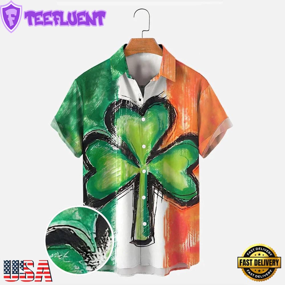 St. Patrick'S Day Shamrock Mens Hawaiian Shirts, Saint Patrick Mens Shirts