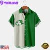 St. Patrick'S Day US Flag Cotton Blend Mens Oversized Hawaiian Shirt