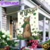 St. Patrick's Day Welcome Cat And Shamrock Clover House And Garden Flag Decor