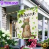 St. Patricks Day Welcome Cat And Shamrock Clover House And Garden Flag Decor