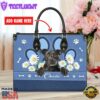 Staffordshire Bull Terrier Dog Lover Leather Bag With Daisy Flowers