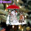 Staffordshire Bull Terrier With Snowman Christmas Ornament, Gift For Christmas