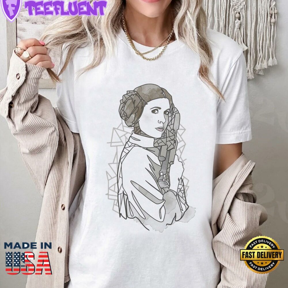 Star Wars Princess Leia Geometric T-Shirt Disneyland Matching Epcot Theme Park Tee