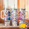 Stitch and Angel Cartoon Custom Stanley Quencher 40oz Stainless Steel Tumbler With