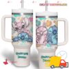 Stitch And Angel Couple Disney Cartoon Custom Stanley Quencher 40oz Stainless Steel