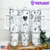 Stitch And Angel Valentine Day Stainless Steel Tumbler With Handle