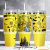 Stitch and Hufflepuff Harry Potter Movies Custom Stanley Quencher 40oz Stainless Steel Tumbler With Handle