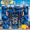 Stitch and Los Angeles Dodgers Cartoon,MLB Custom Stanley Quencher 40oz Stainless Steel Tumbler With Handle