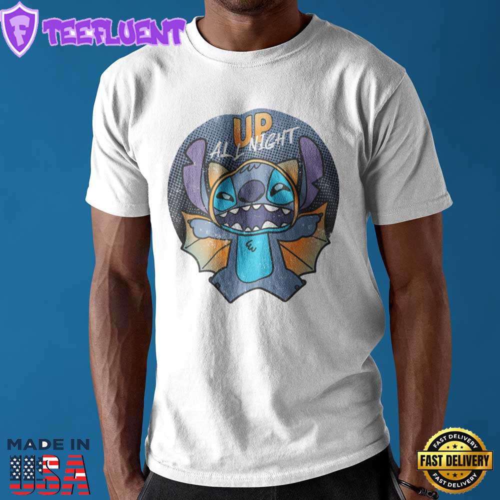 Stitch Bat Costume Up All Night Halloween T-Shirt Disney