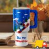 Stitch Be My Valentine Disney Cartoon Custom Stanley Quencher 40oz Stainless Steel Tumbler With Handle