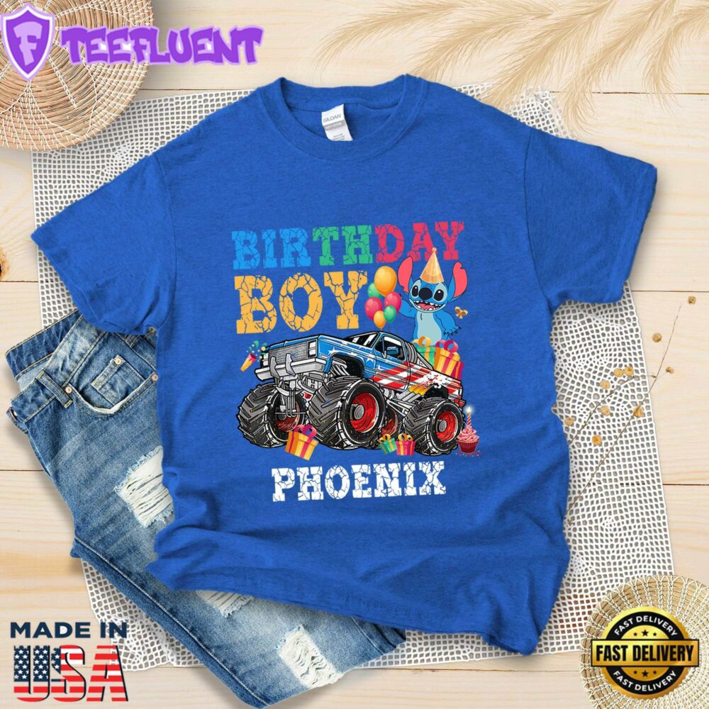 Stitch Birthday Boy Phoenix Shirt Monster Truck Disney Gift