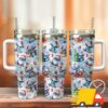 Stitch Cartoon Christmas Custom Stanley Quencher 40oz Stainless Steel Tumbler With