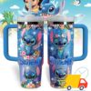 Stitch Cartoon Custom Stanley Quencher 40oz Stainless Steel Tumbler With