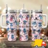 Stitch Cartoon Custom Stanley Quencher 40oz Stainless Steel Tumbler With