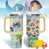 Stitch Cartoon Custom Stanley Quencher 40oz Stainless Steel Tumbler With Handle