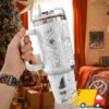 Stitch Cartoon Custom Stanley Quencher 40oz Stainless Steel Tumbler With Handle