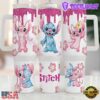 Stitch Cartoon Valentine Stainless Steel Tumbler With Handle