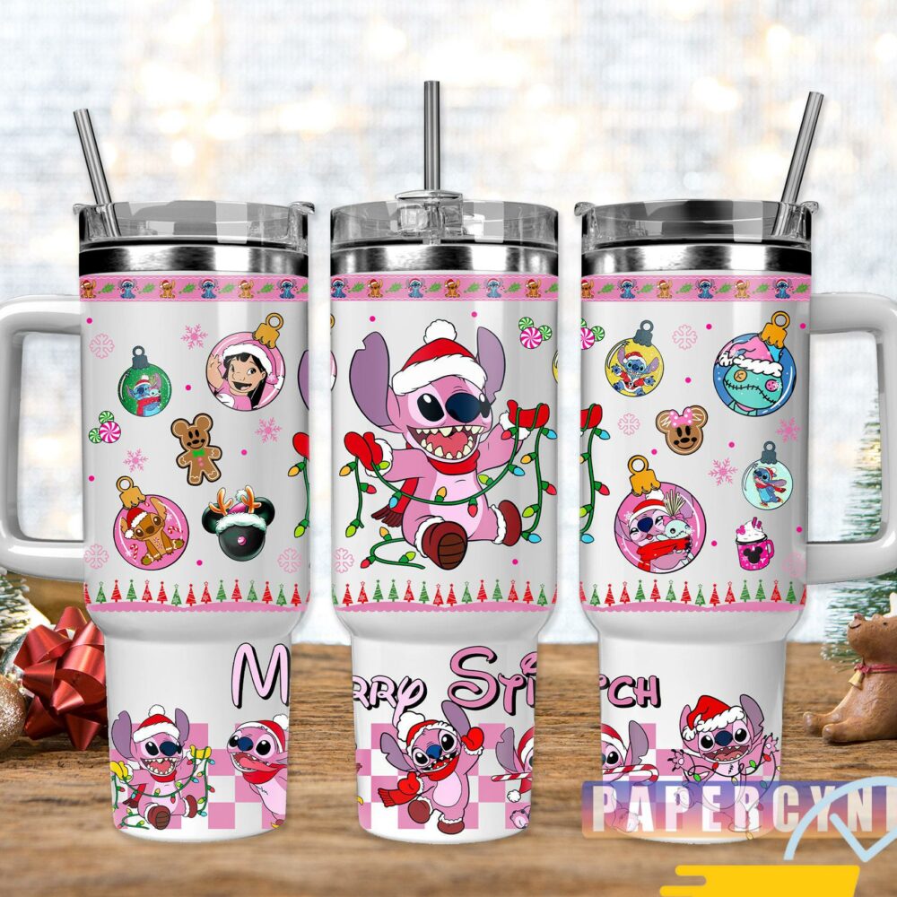 Stitch Custom Stanley Quencher 40oz Stainless Steel Tumbler With Handle