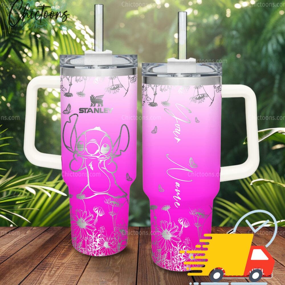 Stitch Disney Cartoon Custom Stanley Quencher 40oz Stainless Steel Tumbler