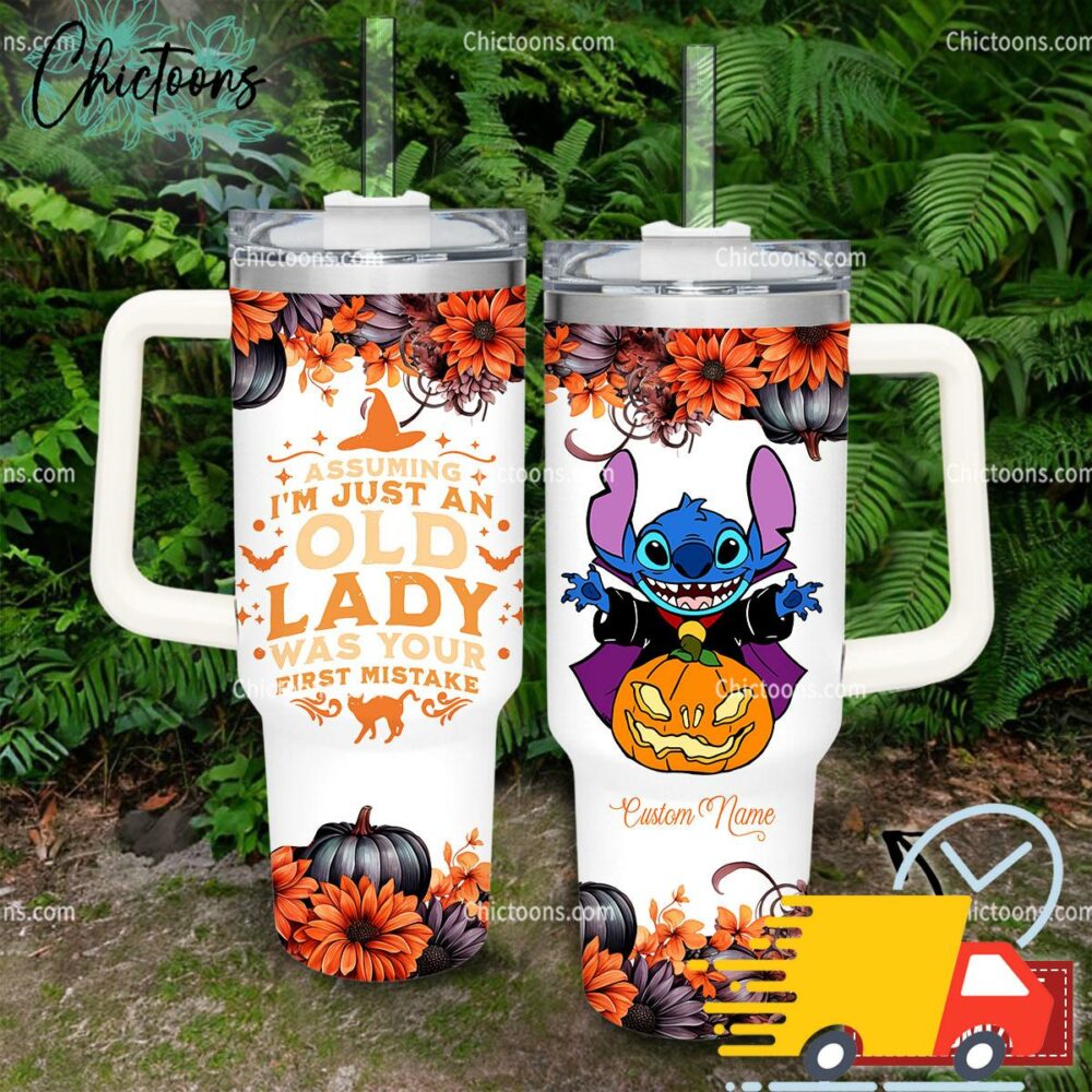 Stitch Halloween Cartoon Custom Stanley Quencher 40oz Stainless Steel