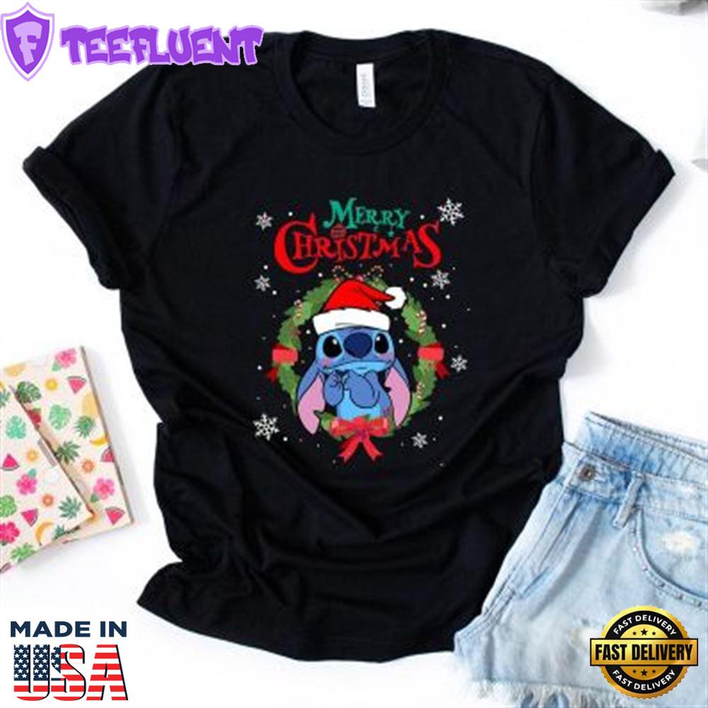 Stitch Merry Christmas Disney Tee Shirt