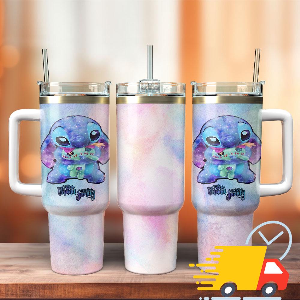 Stitch Movie Custom Stanley Quencher 40oz Stainless Steel Tumbler With Handle