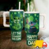 Stitch St. Patrick's Day Disney Cartoon Custom Stanley Quencher 40oz Stainless Steel Tumbler With Handle