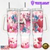 Stitch Valentine Roses Stainless Steel Tumbler 40Oz With Handle