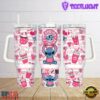 Stitch Xoxo Cartoon Valentine Stainless Steel Tumbler With Handle