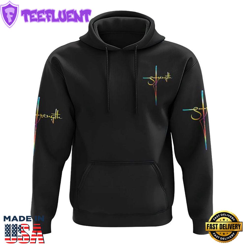Strength Wings Colorful Watercolor 3D Hoodie