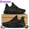 String Lights Colorful Christmas Print Black Max Soul Shoes