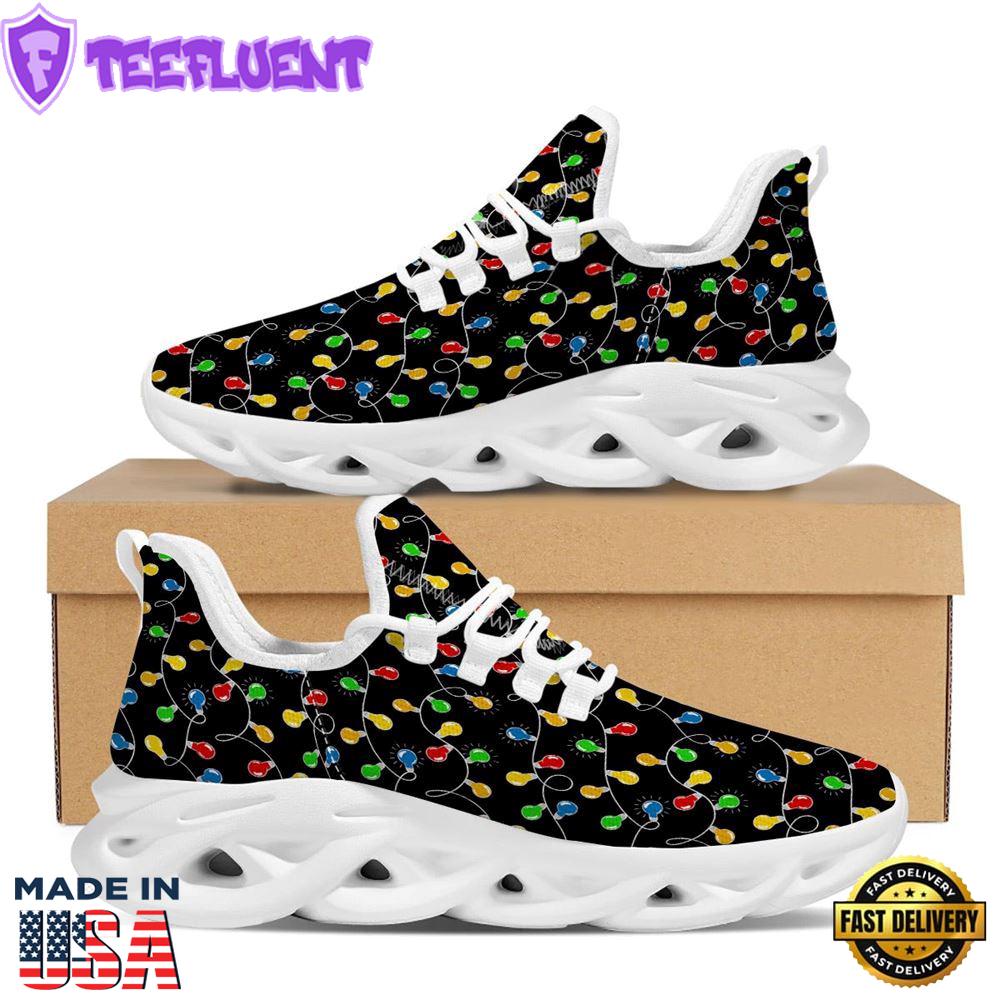 String Lights Colorful Christmas Print White Max Soul Shoes
