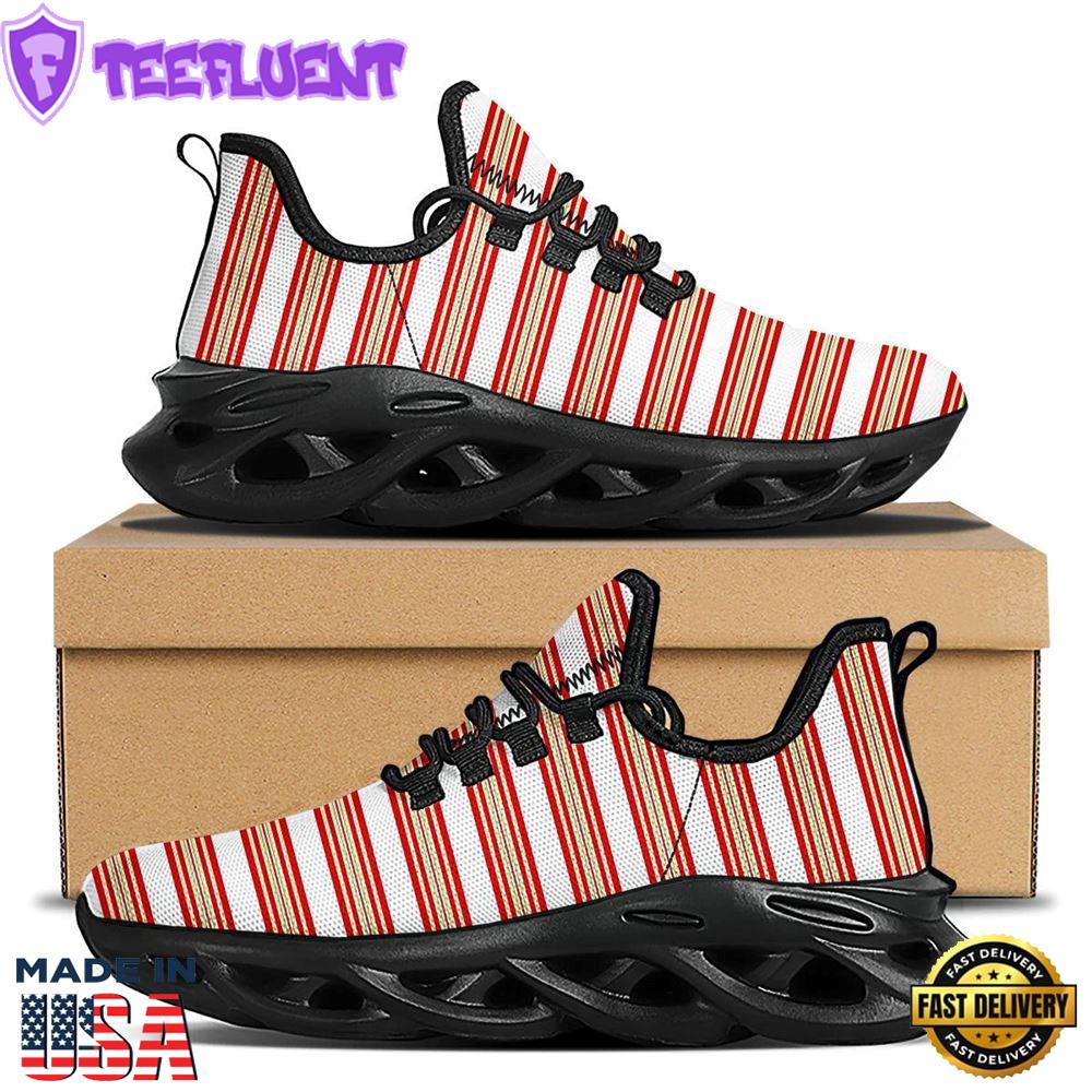 Stripes Merry Christmas Print Pattern Black Max Soul Shoes