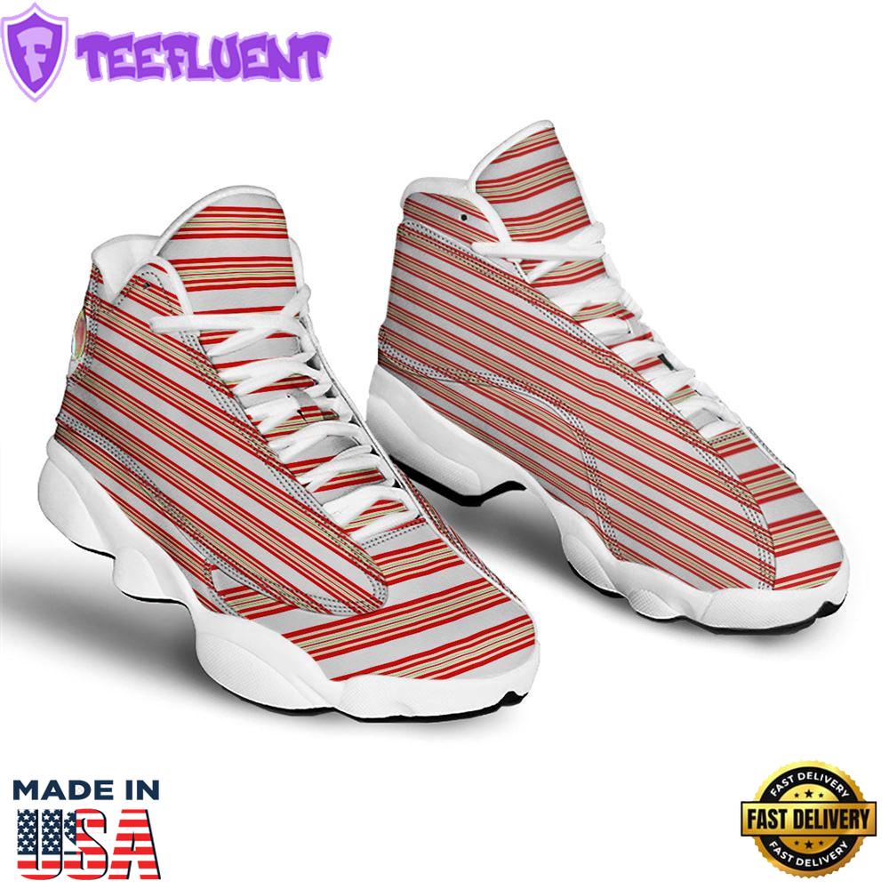 Stripes Merry Christmas Print Pattern Jd13 Shoes For Men Women