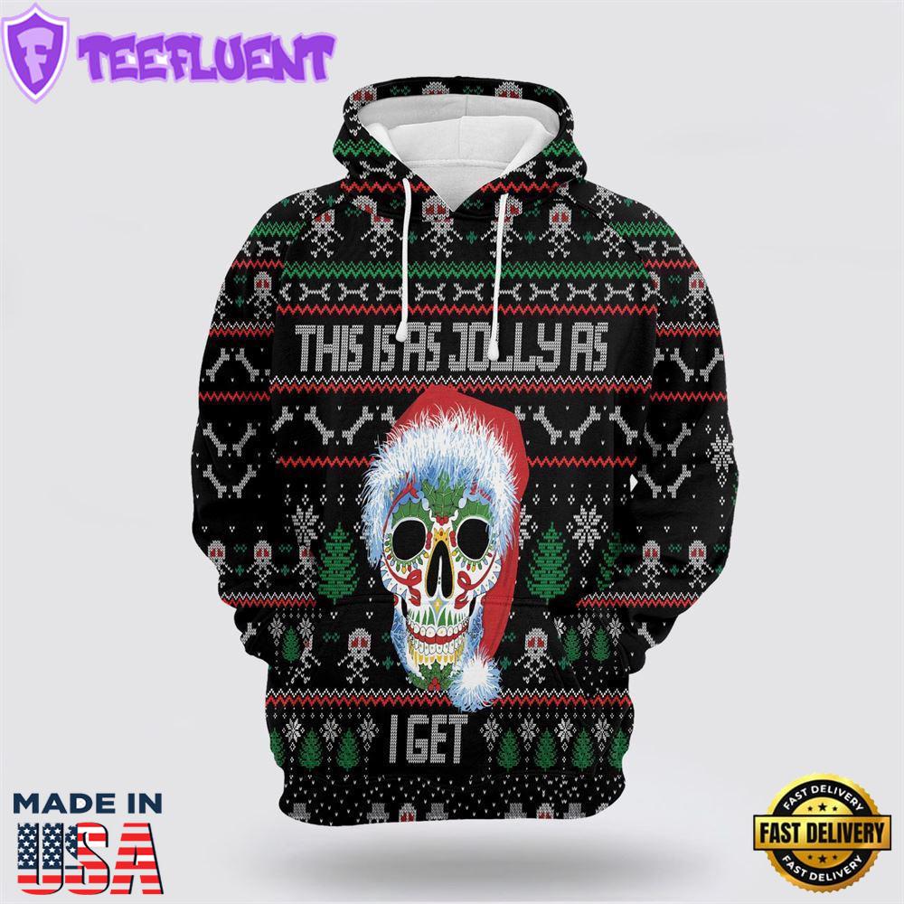 Sugar Skull Christmas All Over Print 3D Hoodie