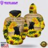 Sunflower Black Cat All Over Print 3D Hoodie For Men And Women