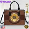 Sunflower Leather Handbag Christ Gifts Leather Bags